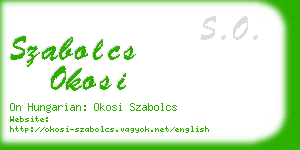 szabolcs okosi business card